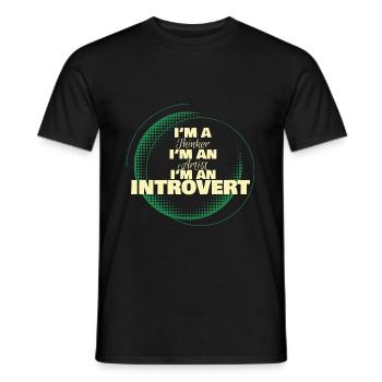 I'm an Introvert, Geschenk, Geschenkidee - Männer T-Shirt - Schwarz - Vorne - AI Model Male 178 light (178cm)