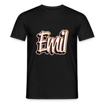 Emil Prénom Nom Graffiti Design - T-shirt homme - noir - Devant - AI Model Male 178 light (178cm)