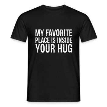 Mon endroit préféré est à l’intérieur de ton câlin - T-shirt homme - noir - Devant - AI Model Male 178 light (178cm)