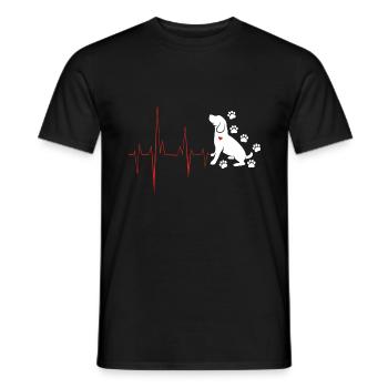 Beagle Heartbeat Lustige Hundehalter Liebhaber - Männer T-Shirt - Schwarz - Vorne - AI Model Male 178 light (178cm)