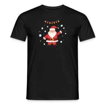 Noël mignon dessin animé hiver père noël cadeau - T-shirt homme - noir - Devant - AI Model Male 178 light (178cm)