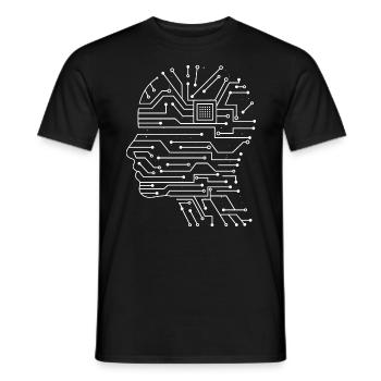 Platine Chip Circuitboard mit CPU Kopf Design - Männer T-Shirt - Schwarz - Vorne - AI Model Male 178 light (178cm)