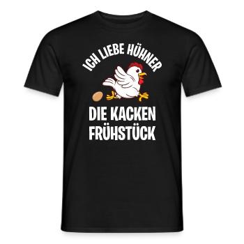 ich liebe hühner die kacken frühstück - Männer T-Shirt - Schwarz - Vorne - AI Model Male 178 light (178cm)