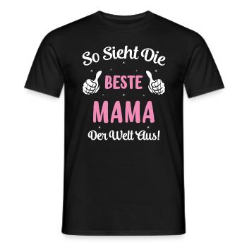 so sieht die beste Mama der Welt aus - Männer T-Shirt - Schwarz - Vorne - AI Model Male 178 light (178cm)