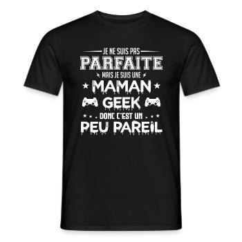 Je ne suis pas parfaite mais je suis gameuse - T-shirt homme - noir - Devant - AI Model Male 178 light (178cm)