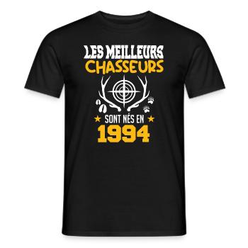 Chasseur | Anniversaire chasseur 1994 - T-shirt homme - noir - Devant - AI Model Male 178 light (178cm)