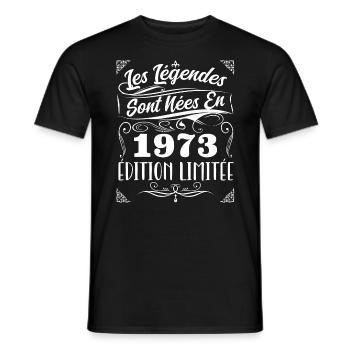 1973 les légendes sont nées en 1973 | vintage - T-shirt homme - noir - Devant - AI Model Male 178 light (178cm)