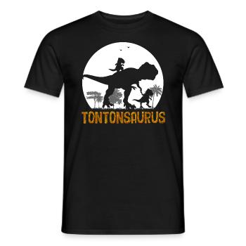 TontonSaurus Humour Dinosaure Pour Oncle - T-shirt homme - noir - Devant - AI Model Male 178 light (178cm)