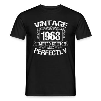 1968 Limited Edition | Jahrgang 1968 perfekt gealtert - Männer T-Shirt - Schwarz - Vorne - AI Model Male 178 light (178cm)
