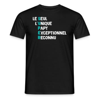 Papy Unique Citation Tendre Pour mon Papy - T-shirt homme - noir - Devant - AI Model Male 178 light (178cm)