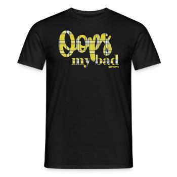 Clueless Oops My Bad Vintage Style - Männer T-Shirt - Schwarz - Vorne - AI Model Male 178 light (178cm)