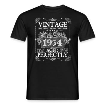 1954 | Vintage Perfectly since 1954 birthday - Men's T-Shirt - black - Front - AI Model Male 178 light (178cm)