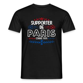 Supporter de Paris - cadeau football, foot - T-shirt homme - noir - Devant - AI Model Male 178 light (178cm)