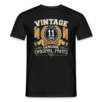 Vintage 11 years - birthday gift 11 years - Men's T-Shirt - black - Front - AI Model Male 178 light (178cm)