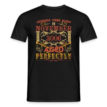 November 2006 - birthday 2006 legends were born. - Men's T-Shirt - black - Front - AI Model Male 178 light (178cm)