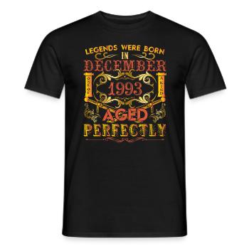 Dezember 1993 - Geburtstag 1993 wurden Legenden geboren. - Männer T-Shirt - Schwarz - Vorne - AI Model Male 178 light (178cm)