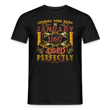 January 1997 - birthday 1997 legends were born. - Men's T-Shirt - black - Front - AI Model Male 178 light (178cm)