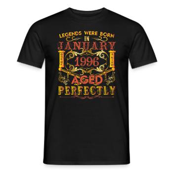 January 1996 - birthday 1996 legends were born. - Men's T-Shirt - black - Front - AI Model Male 178 light (178cm)
