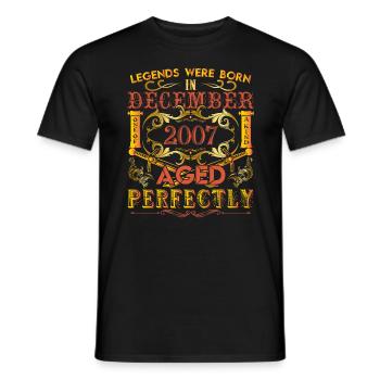 December 2007 - birthday 2007 legends were born. - T-shirt homme - noir - Devant - AI Model Male 178 light (178cm)