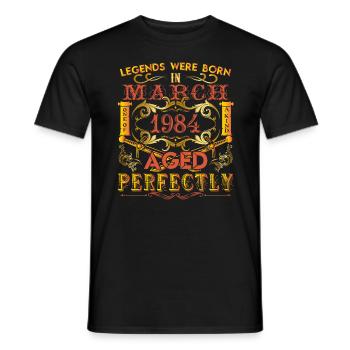 März 1984 - Geburtstag 1984 Legenden wurden geboren. - Männer T-Shirt - Schwarz - Vorne - AI Model Male 178 light (178cm)