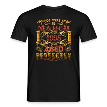 March 1995 - birthday 1995 legends were born. - T-shirt homme - noir - Devant - AI Model Male 178 light (178cm)