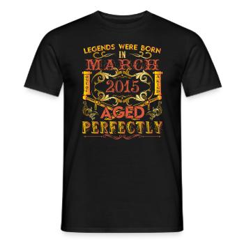 März 2015 - Geburtstag 2015 Legenden wurden geboren. - Männer T-Shirt - Schwarz - Vorne - AI Model Male 178 light (178cm)