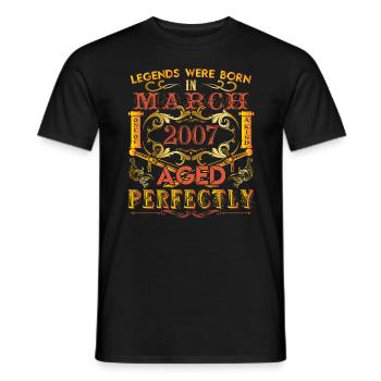 March 2007 - birthday 2007 legends were born. - T-shirt homme - noir - Devant - AI Model Male 178 light (178cm)