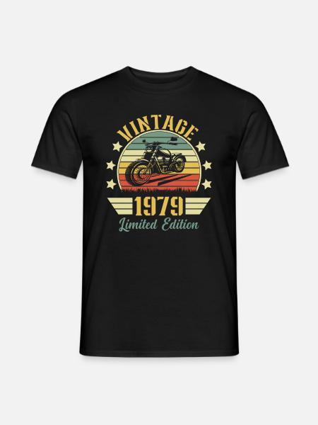 Vintage 1979 Retro Motorrad Geburtstagsgeschenk - Männer T-Shirt - Schwarz