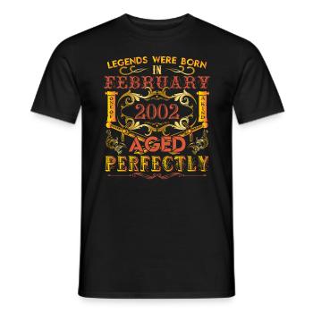 February 2002 - birthday 2002 legends were born. - Men's T-Shirt - black - Front - AI Model Male 178 light (178cm)