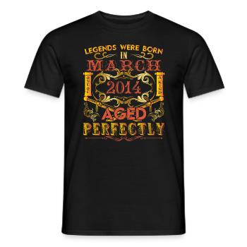 März 2014 - Geburtstag 2014 wurden Legenden geboren. - Männer T-Shirt - Schwarz - Vorne - AI Model Male 178 light (178cm)