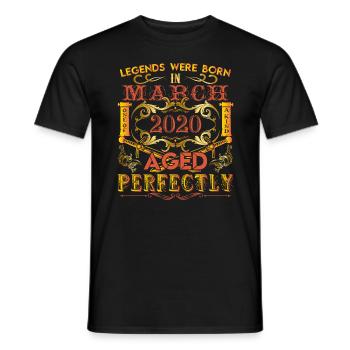 März 2020 - Geburtstag 2020 Legenden wurden geboren. - Männer T-Shirt - Schwarz - Vorne - AI Model Male 178 light (178cm)