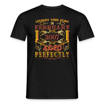 February 2007 - birthday 2007 legends were born. - Men's T-Shirt - black - Front - AI Model Male 178 light (178cm)