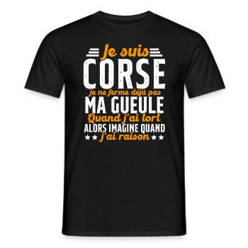 Corse je ne ferme pas ma gueule cadeau humour - T-shirt homme - noir - Devant - AI Model Male 178 light (178cm)