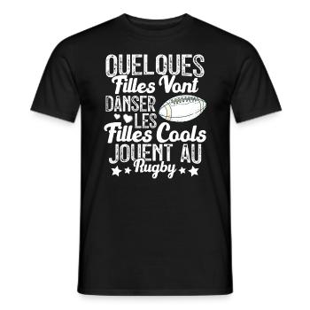 Joueur De Rugby Cool Filles Cool Jouent Au Rugby - T-shirt homme - noir - Devant - AI Model Male 178 light (178cm)