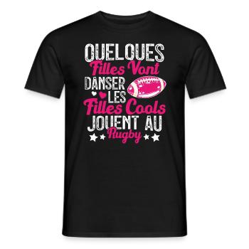 Joueur De Rugby Cool Filles Cool Jouent Au Rugby - T-shirt homme - noir - Devant - AI Model Male 178 light (178cm)