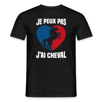 Je Peux Pas J'ai Cheval Vintage Cœur Cadeau - T-shirt homme - noir - Devant - AI Model Male 178 light (178cm)