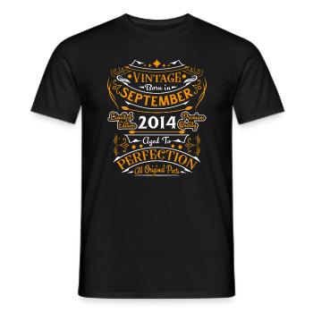 September 2014 Originelle Geschenkidee zum Geburtstag - Männer T-Shirt - Schwarz - Vorne - AI Model Male 178 light (178cm)