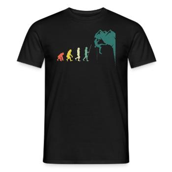 Boulderer Evolution Klettern Kletterwand - Männer T-Shirt - Schwarz - Vorne - AI Model Male 178 light (178cm)