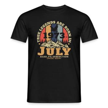 Né juillet 1973 Anniversaire juillet 1973 - T-shirt homme - noir - Devant - AI Model Male 178 light (178cm)