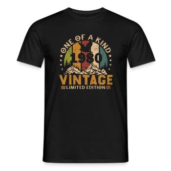 1980 Vintage Original 1980 Geburtstagsgeschenk - Männer T-Shirt - Schwarz - Vorne - AI Model Male 178 light (178cm)