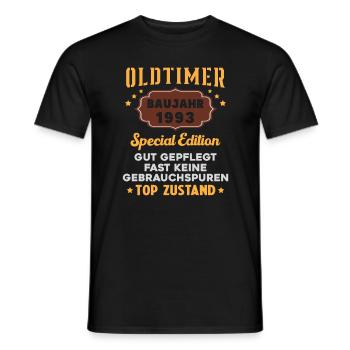 Oldtimer Baujahr 1993 Geburtstagsgeschenk - Männer T-Shirt - Schwarz - Vorne - AI Model Male 178 light (178cm)
