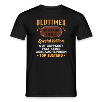 Oldtimer Baujahr 1983 Geburtstagsgeschenk - Männer T-Shirt - Schwarz - Vorne - AI Model Male 178 light (178cm)