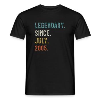 18 Birthday 18 years Legendary since July 2005 - Men's T-Shirt - black - Front - AI Model Male 178 light (178cm)