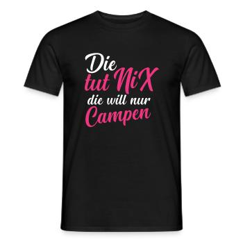 Die Will Nur Campen - Camper & Camping Wohnmobil - Männer T-Shirt - Schwarz - Vorne - AI Model Male 178 light (178cm)