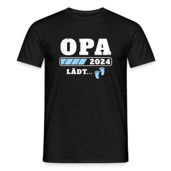 Opa 2024 lädt Schwangerschaftsankündigung ein - Männer T-Shirt - Schwarz - Vorne - AI Model Male 178 light (178cm)