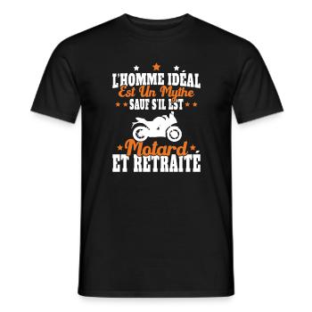 Motard Et Retraité - T-shirt homme - noir - Devant - AI Model Male 178 light (178cm)