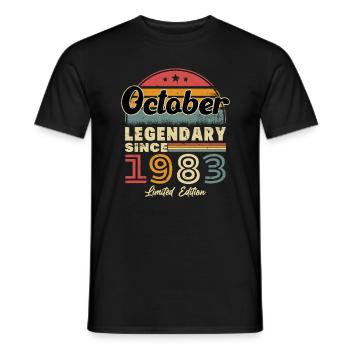 Vintage Retro Oktober 1983 Geburtstagsgeschenk - Männer T-Shirt - Schwarz - Vorne - AI Model Male 178 light (178cm)