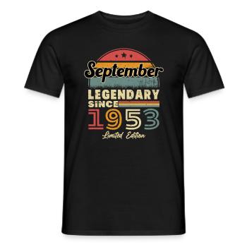 Vintage Nées En Septembre 1953 Cadeau - T-shirt homme - noir - Devant - AI Model Male 178 light (178cm)