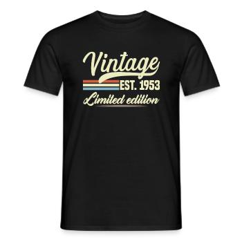 Jahrgang 1953 Geburtstagsgeschenk 1953 - Männer T-Shirt - Schwarz - Vorne - AI Model Male 178 light (178cm)