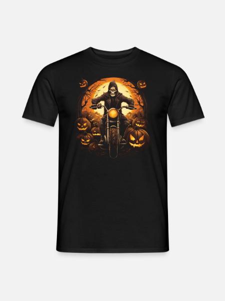 Motorradfahrer Biker Halloween - Männer T-Shirt - Schwarz